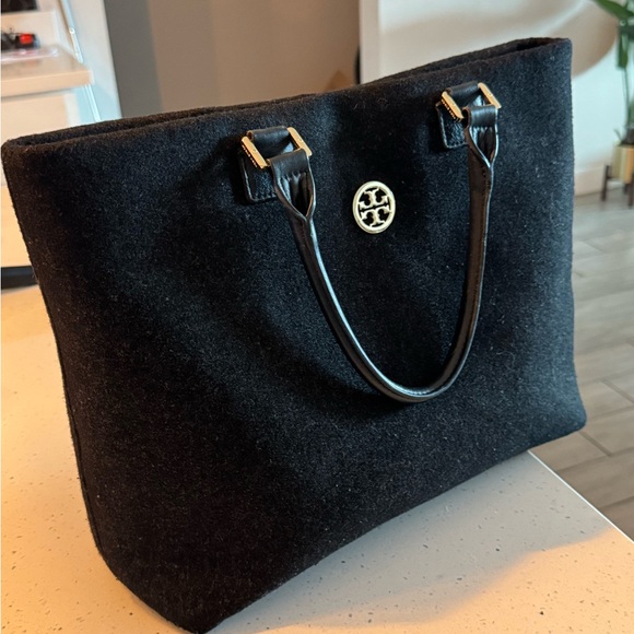 ‼️Final price‼️Tory Burch Dark Gray Ella Felt Wool Tote - Picture 5 of 8